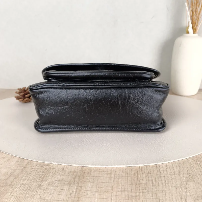 SAINT LAURENT Crossbody Bag Niki D Waxed Leather Calfskin Small 21 × 7.5 × 16 cm — cover view 3 of 5