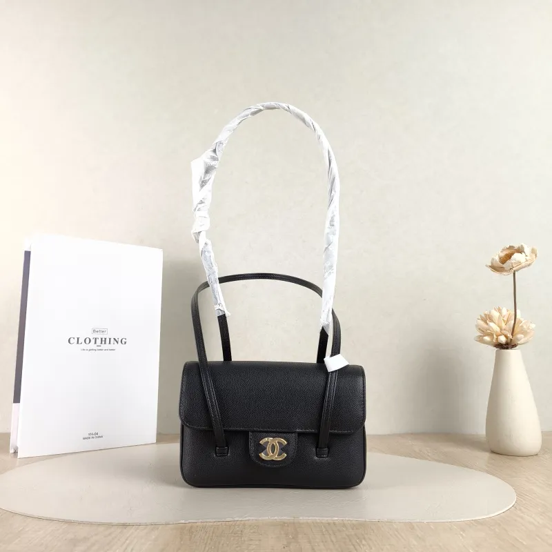 Chanel Crossbody Bag26p preppy coco Black Grained Calfskinmini17 × 5 × 11.5 cm
