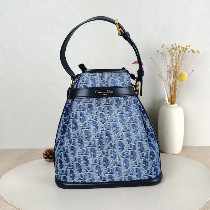 DIOR Shoulder Bag C'est bucket Bucket Bag Blue Canvas 24 × 10 × 25.5 cm — cover view 5 of 5