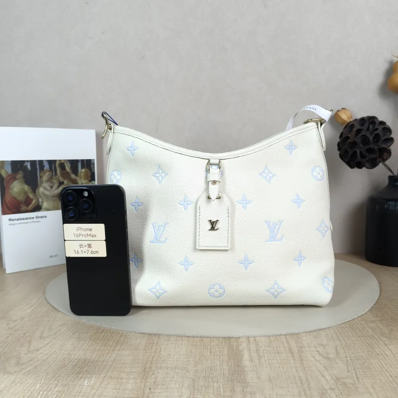 Louis Vuitton Crossbody Bag Carryall White · Blue Calfskin Small 29.5 × 12 × 24 cm — cover view 5 of 5