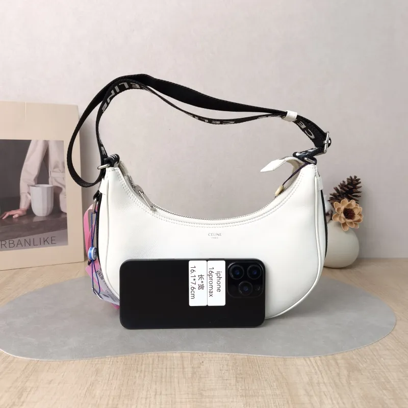 CELINE Shoulder Bag White Calfskin One Size 23 × 7 × 13 cm — cover view 5 of 5