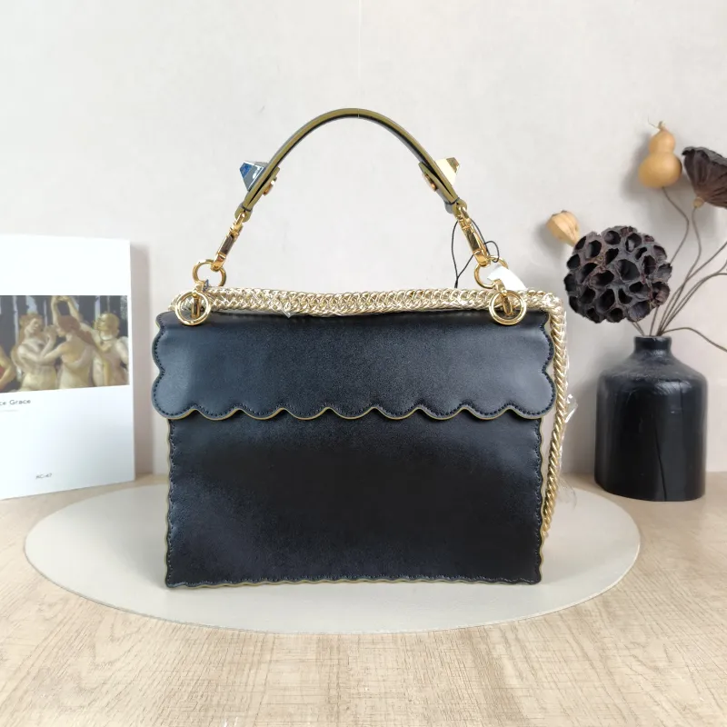 FENDI Crossbody Bag Kan I Crossbody Bag Black Calfskin Medium25 × 11 × 19 cm — cover view 4 of 6