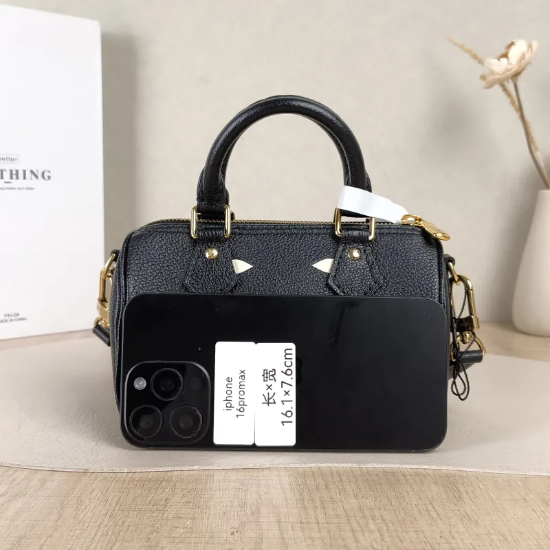 Louis Vuitton Crossbody Bag Speedy Nano Black · White Empreinte Embossed Calfskin Monogramnano16 × 7.5 × 10 cm — cover view 6 of 6