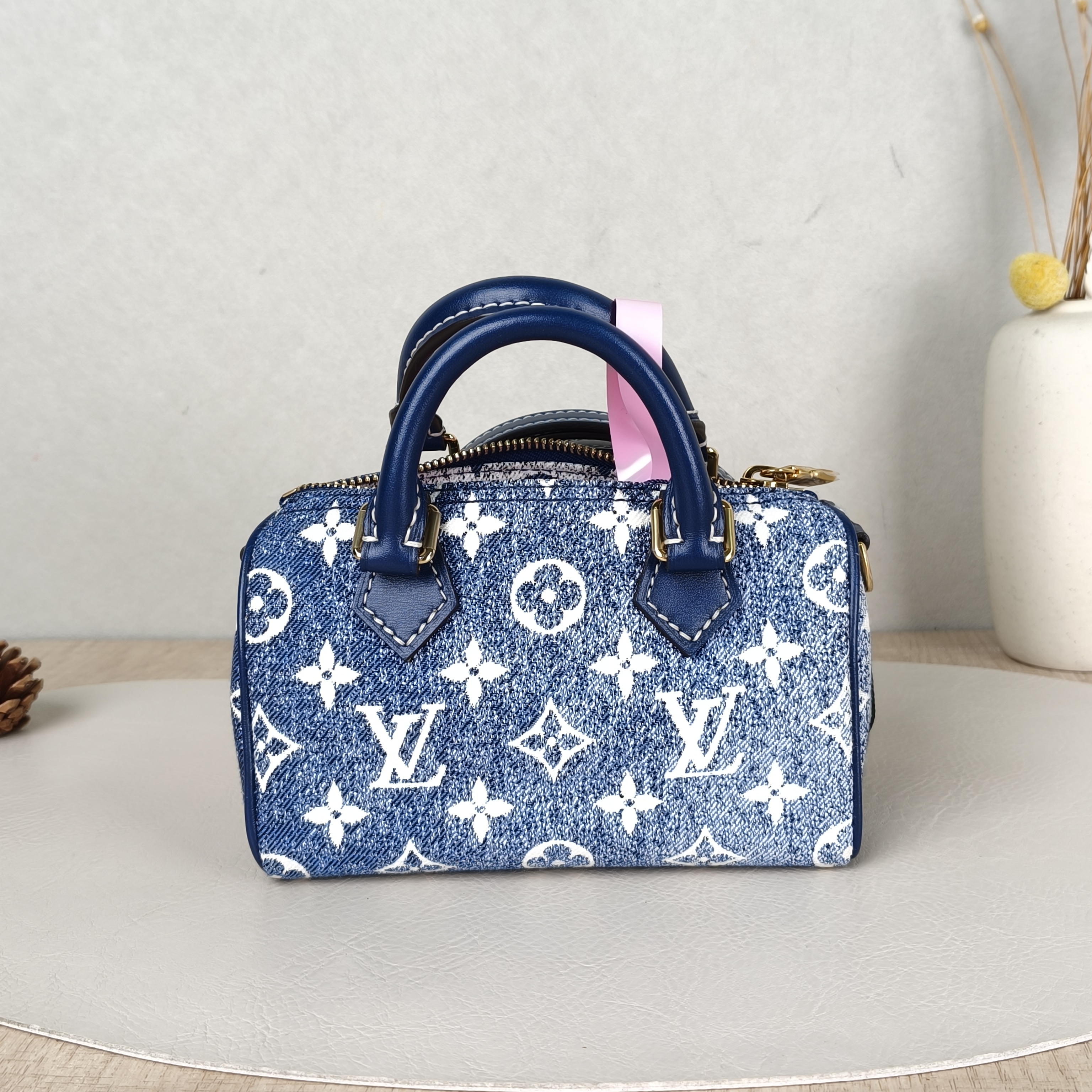 Louis Vuitton Crossbody Bag Speedy Nano Blue nano16 × 7.5 × 10 cm