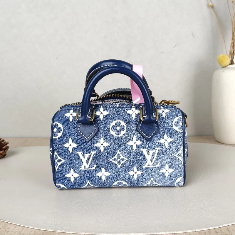 Louis Vuitton Crossbody Bag Speedy Nano Blue nano16 × 7.5 × 10 cm