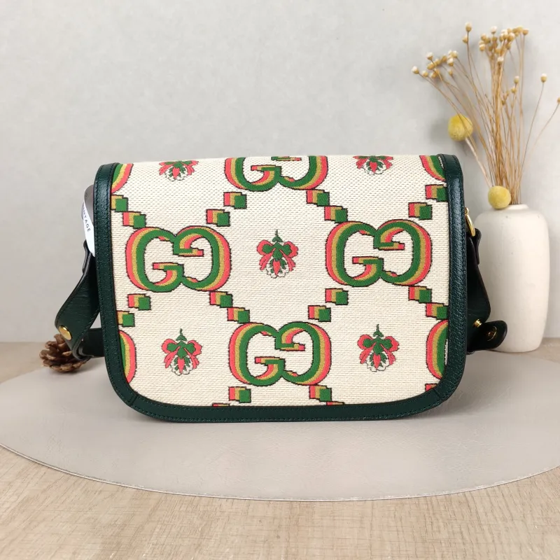GUCCI Crossbody Bag Horsebit 1955 Horsebit Medium Colorblock Canvas Medium 25 × 8 × 18 cm — cover view 2 of 5