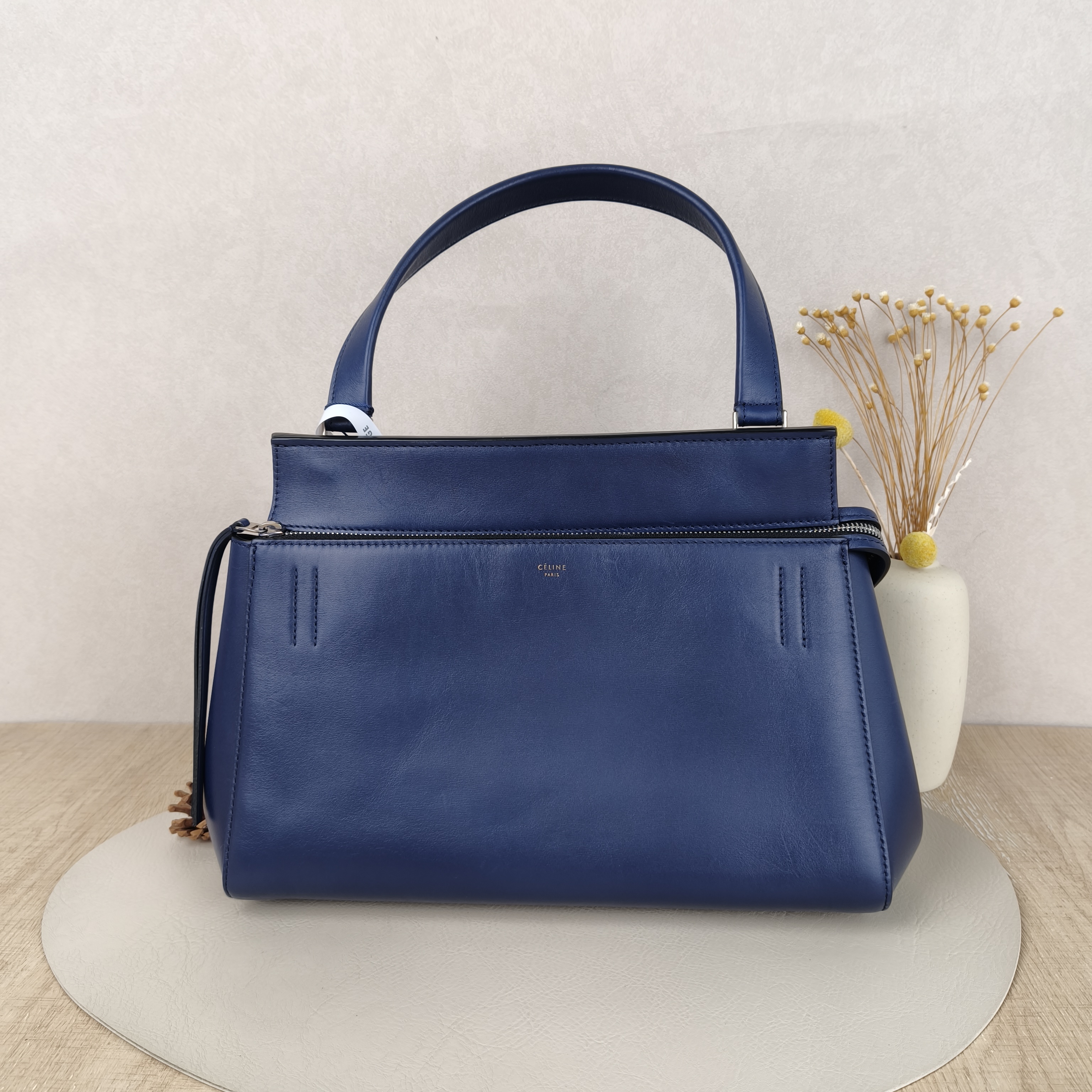 CELINE Bucket Bag Blue Calfskin · 32 × 16 × 24 cm