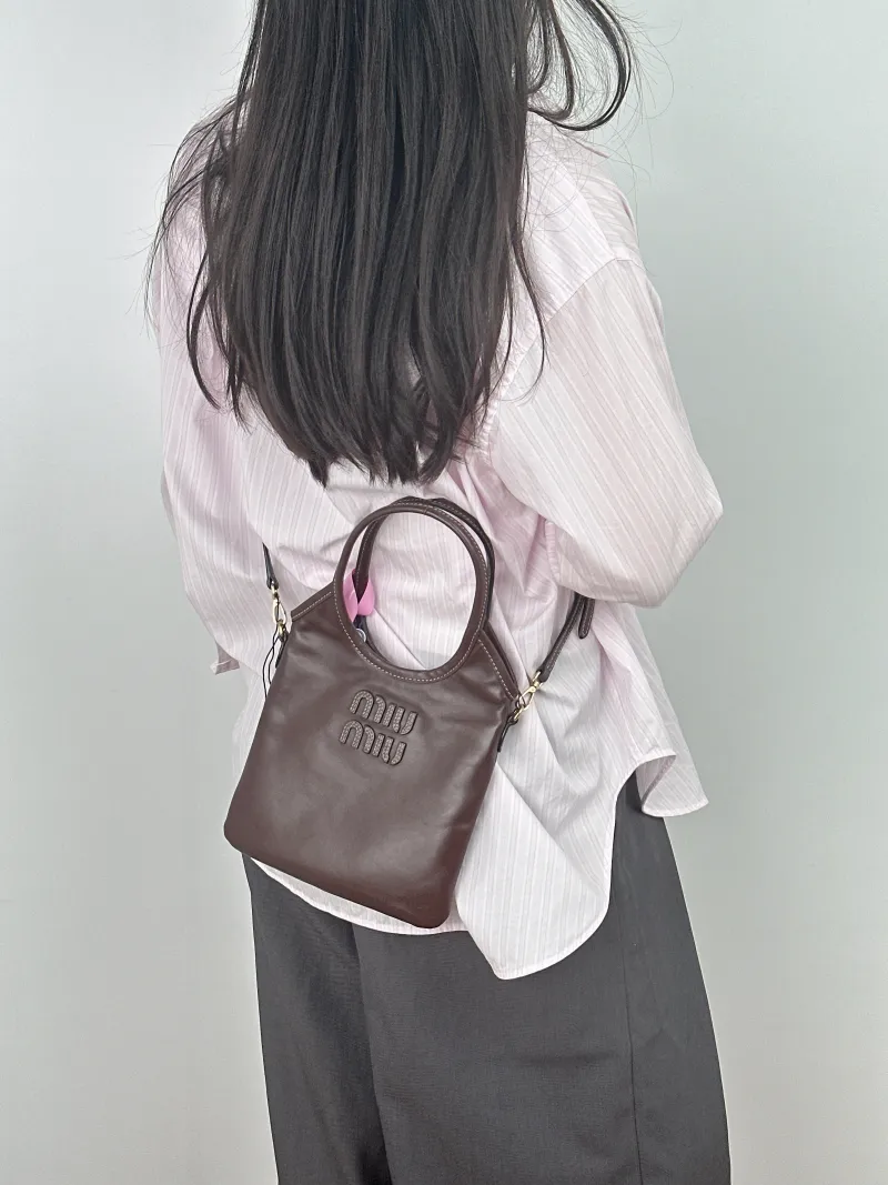 Miumiu Shoulder Bag IVY Tote Shopping Tote Calfskin Mini 20*24 — on-model view 2 of 2