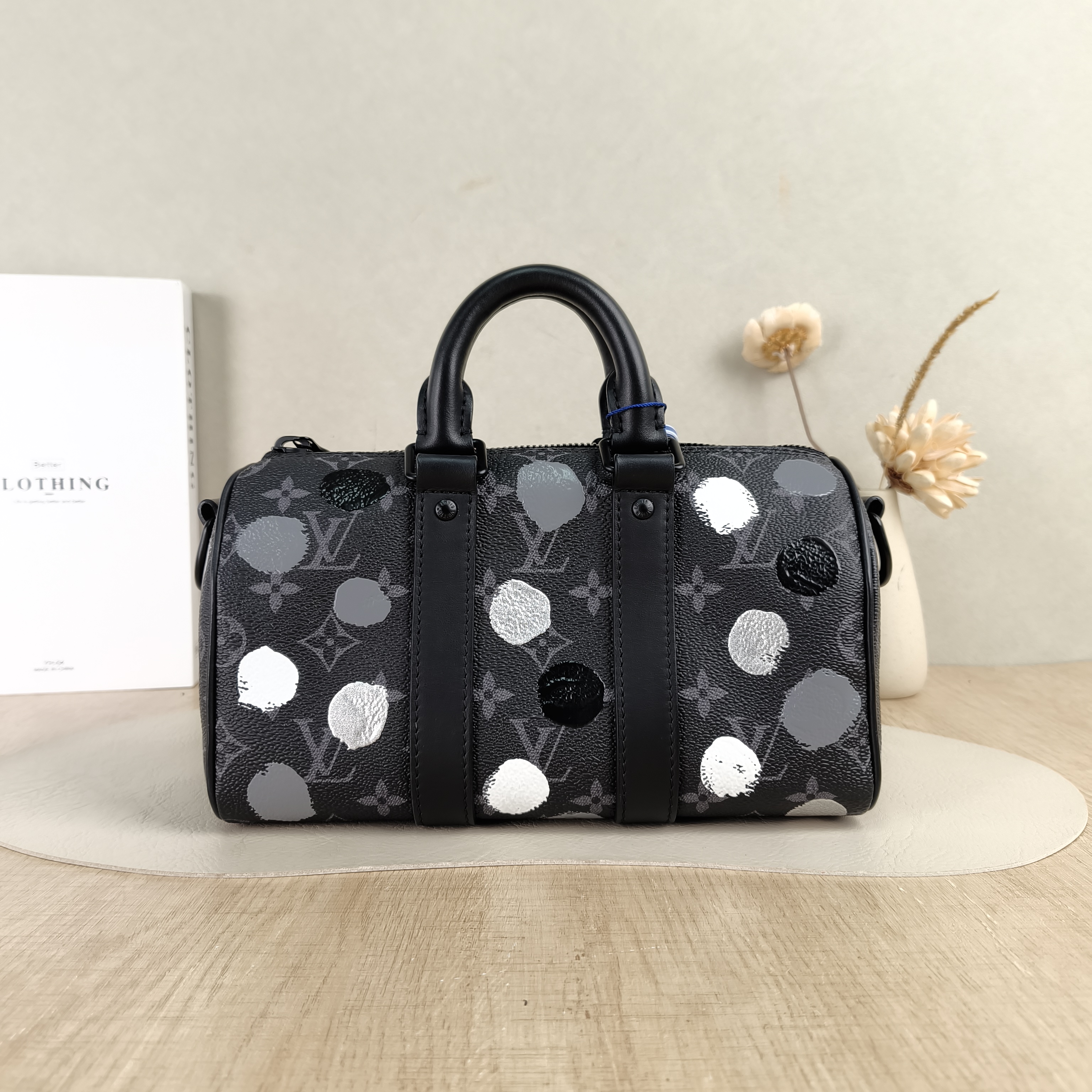 Louis Vuitton Crossbody Bag Keepall 25 - PVC Medium25 × 11 × 15 cm Leather Tag