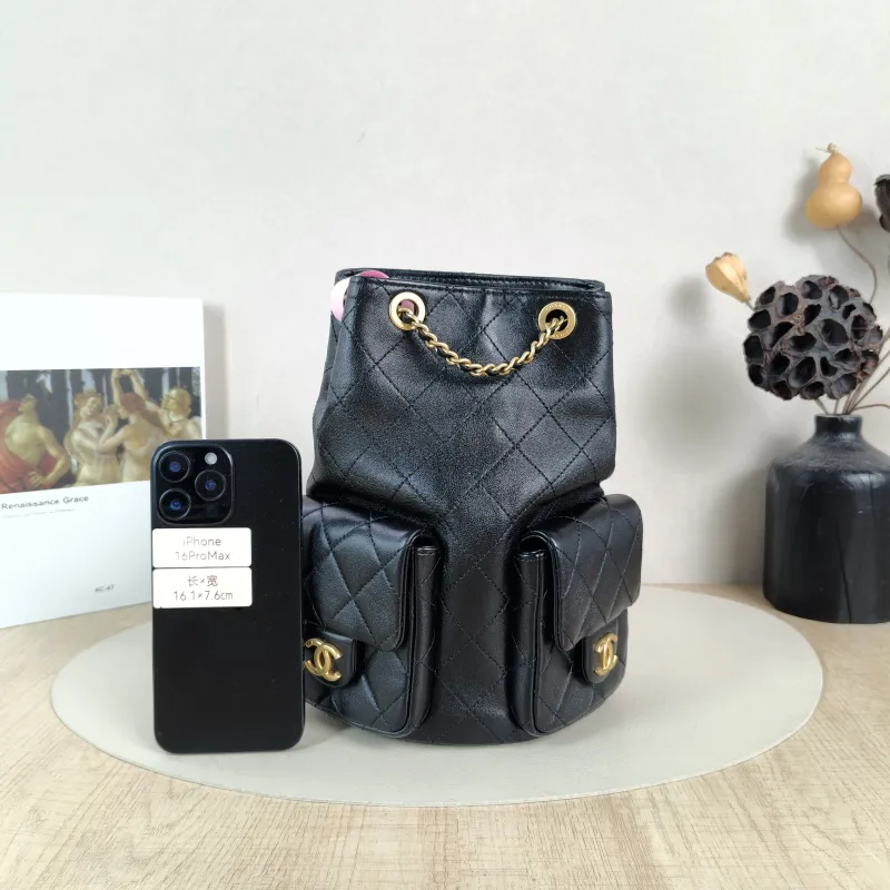 Chanel Backpack25c Backpack Black Lambskin One Size18 × 8 × 24 cm — cover view 6 of 6