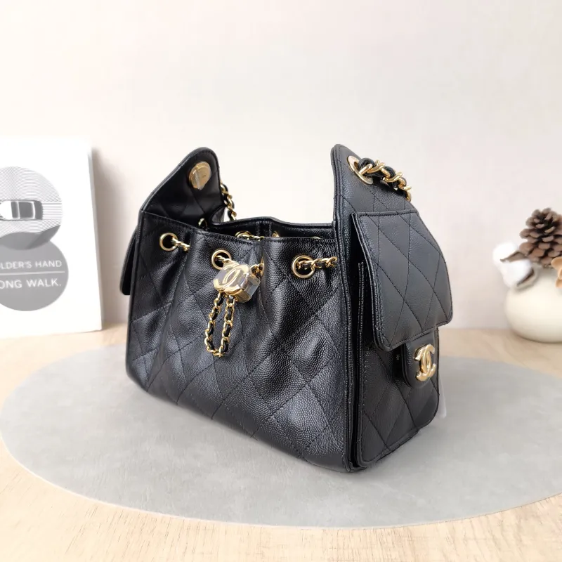 Chanel Shoulder Bag25Bag Black Grained Calfskinmini20 × 12.5 × 22 cm — cover view 2 of 6