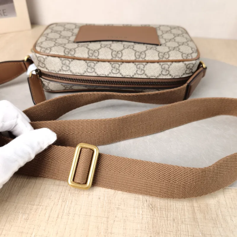 GUCCI Crossbody Bag Camera Bag Brown PVC Small 22.5 × 5.5 × 14 cm — detail view 7 of 10