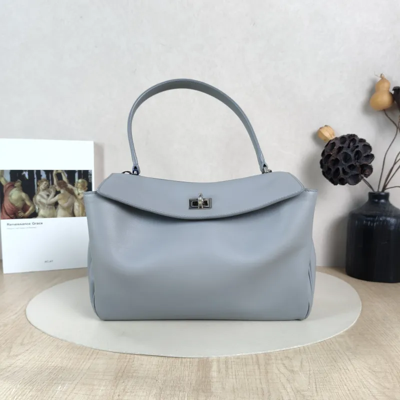 BALENCIAGA Crossbody Bag RODEO Grey Calfskin Small 27 × 10 × 20 cm