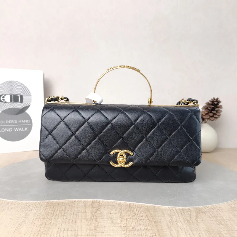 Chanel Crossbody Bag CF Crossbody Bag Black Lambskin One Size 27 × 6 × 15 cm