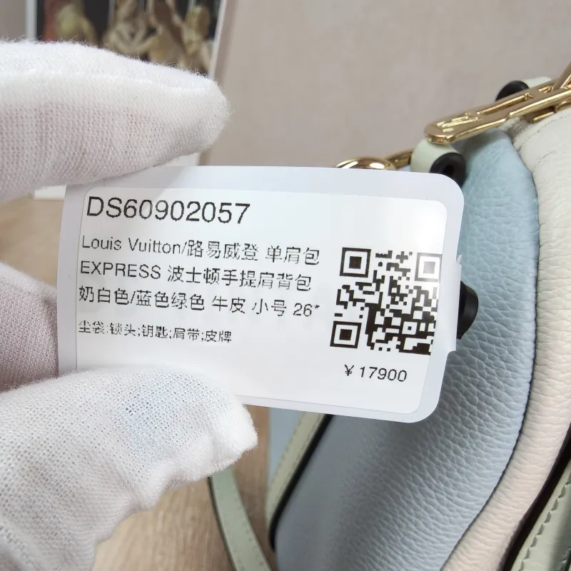 Louis Vuitton Shoulder Bag EXPRESS Shoulder Bag White · Blue Green Calfskin Small 26 × 13.5 × 17 cm — detail view 1 of 11