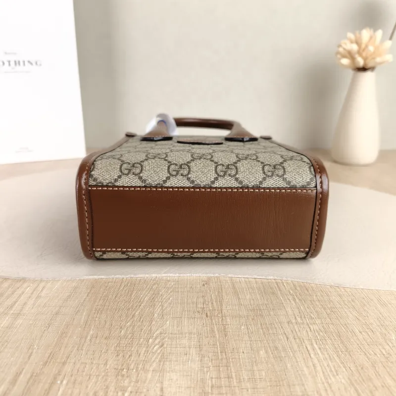 GUCCI Crossbody Bag GG Retro Collection Tote Bag Brown PVC Mini 16 × 7 × 20 cm — cover view 4 of 5