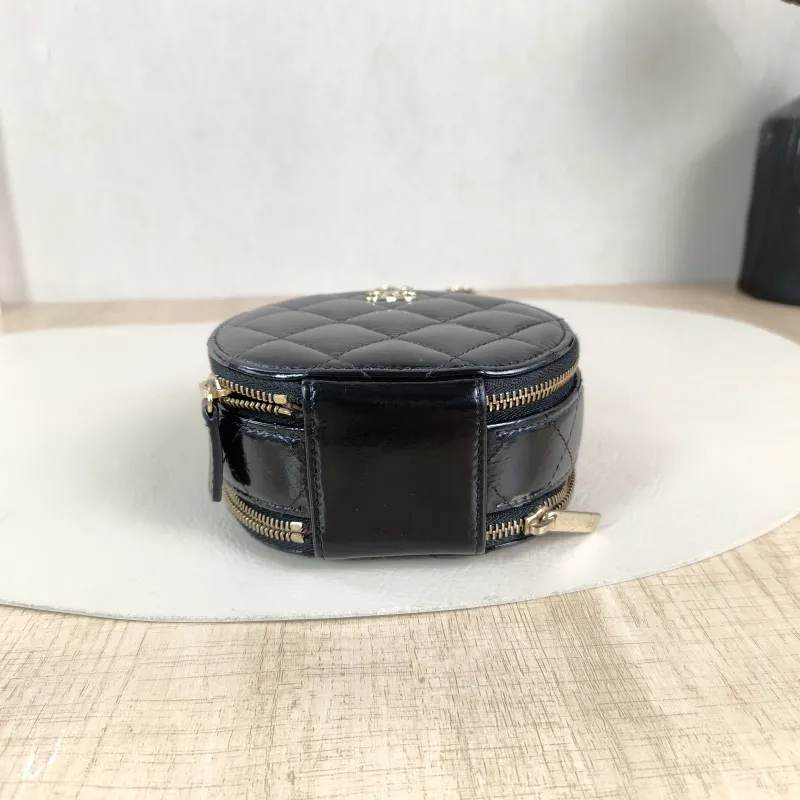 Chanel Crossbody Bag Crossbody Bag Black with Gold-Tone Hardware Waxed Leather Mini 12 × 5.5 × 11 cm — cover view 2 of 5