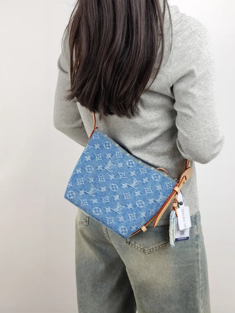 Louis Vuitton Top Handle Bag ALL IN BB Blue BB 16 × 12 × 18 cm — on-model view 2 of 3
