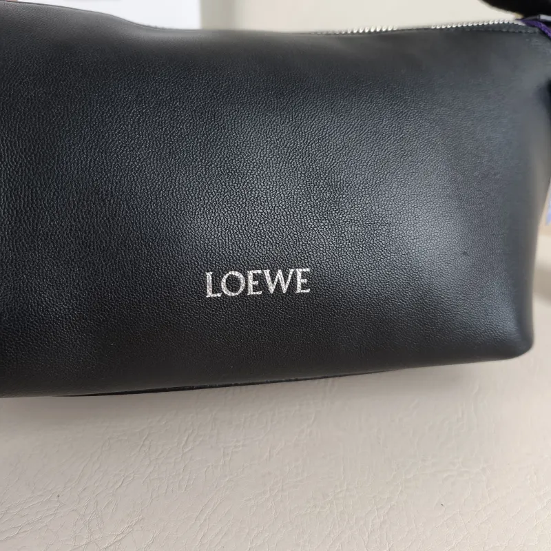 LOEWE Shoulder Bag Cala Woven Black White Lambskin Mini 26 × 10 × 13 cm — detail view 7 of 11