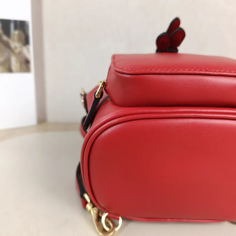 Miumiu Backpack Backpack Red Calfskin Mini 14 × 10 × 17 cm — detail view 12 of 12