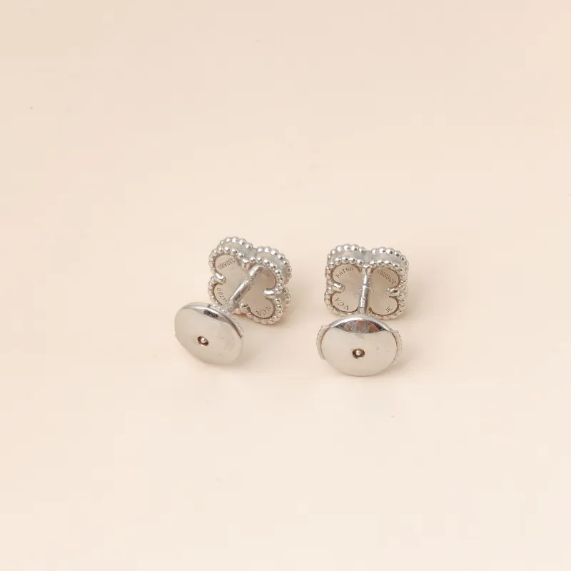 Van Cleef & Arpels Earrings Alhambra Alhambra Collection Earrings Pearl · White Mother-of-Pearl 18KW hite Gold Sweet Mini 0.95*0.95 — cover view 4 of 6