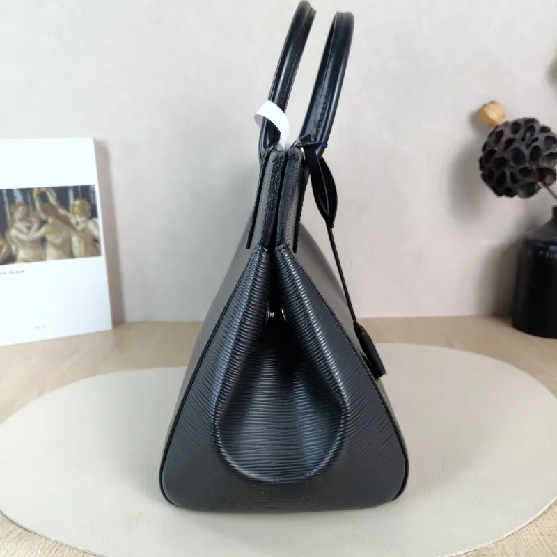 Louis Vuitton Top Handle Bag Marly Black Epi Embossed Calfskin Medium 34 × 13 × 27 cm — detail view 4 of 10