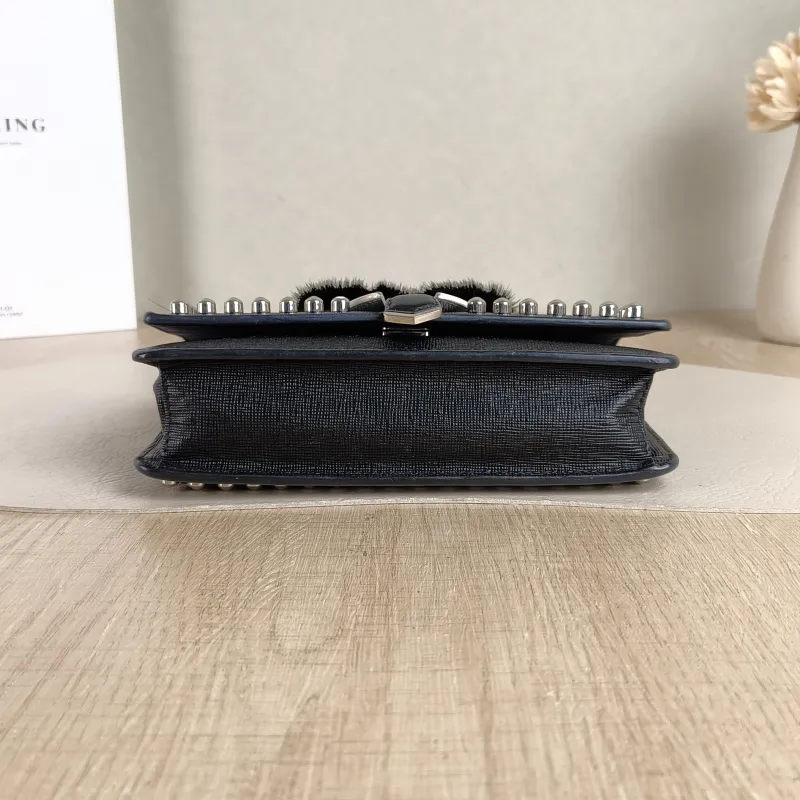 FENDI Crossbody Bag Crossbody Bag Black Calfskin One Size 19 × 4 × 13 cm — cover view 4 of 5