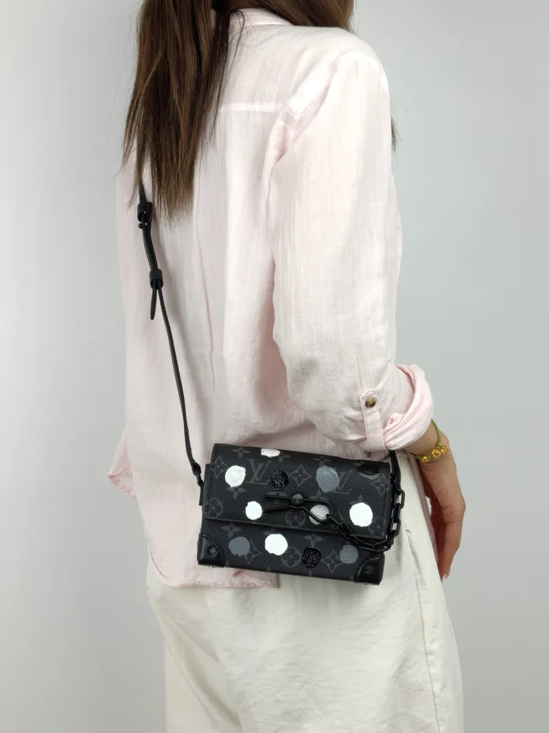 Louis Vuitton Crossbody Bag Steamer Box Monogram · PVC Mini 18 × 6.5 × 11 cm — on-model view 1 of 2