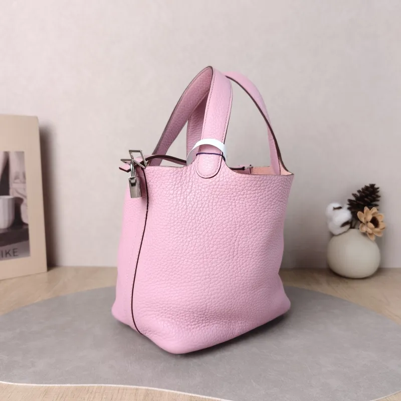Hermès Top Handle Bag Picotin Lock 18 18 X9Mauve Sylvestre Taurillon Clemence TC Calfskin Small 18 × 13 × 18 cm Z — cover view 3 of 6
