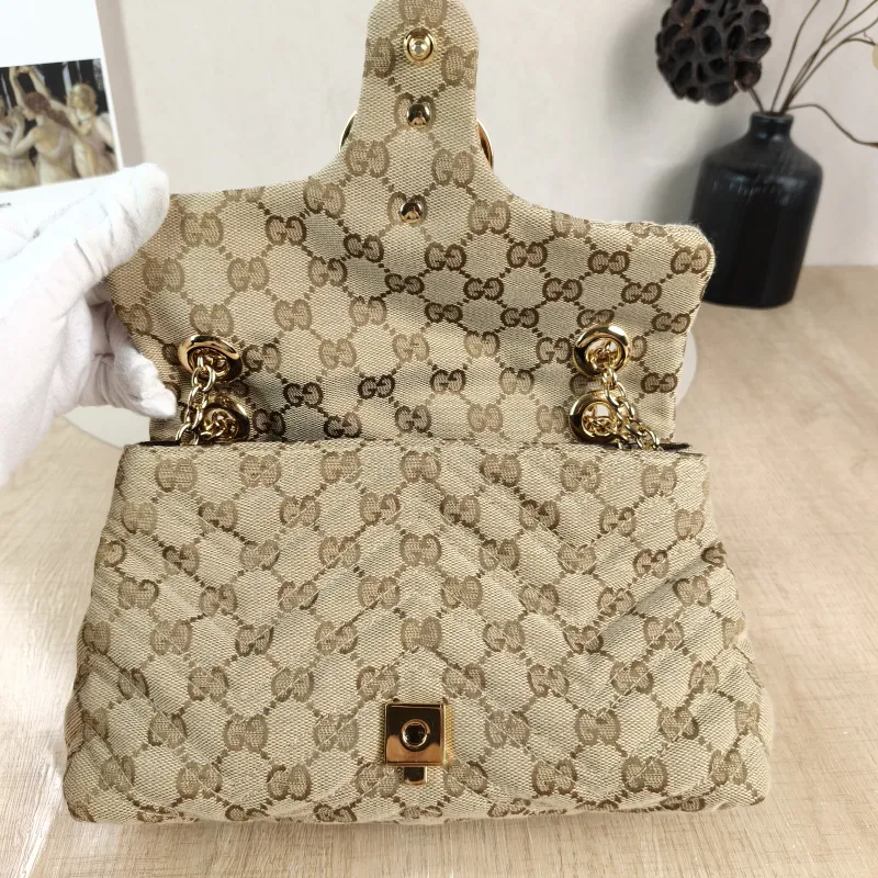 GUCCI Shoulder Bag GG Marmont Marmont Shoulder Bag Brown Monogram Canvas Small 23 × 9 × 17 cm — detail view 9 of 11