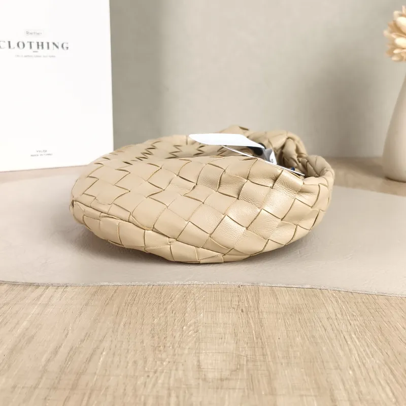 Bottega Veneta Top Handle Bag Jodie Beige Lambskin Mini 28 × 8 × 23 cm — detail view 7 of 10