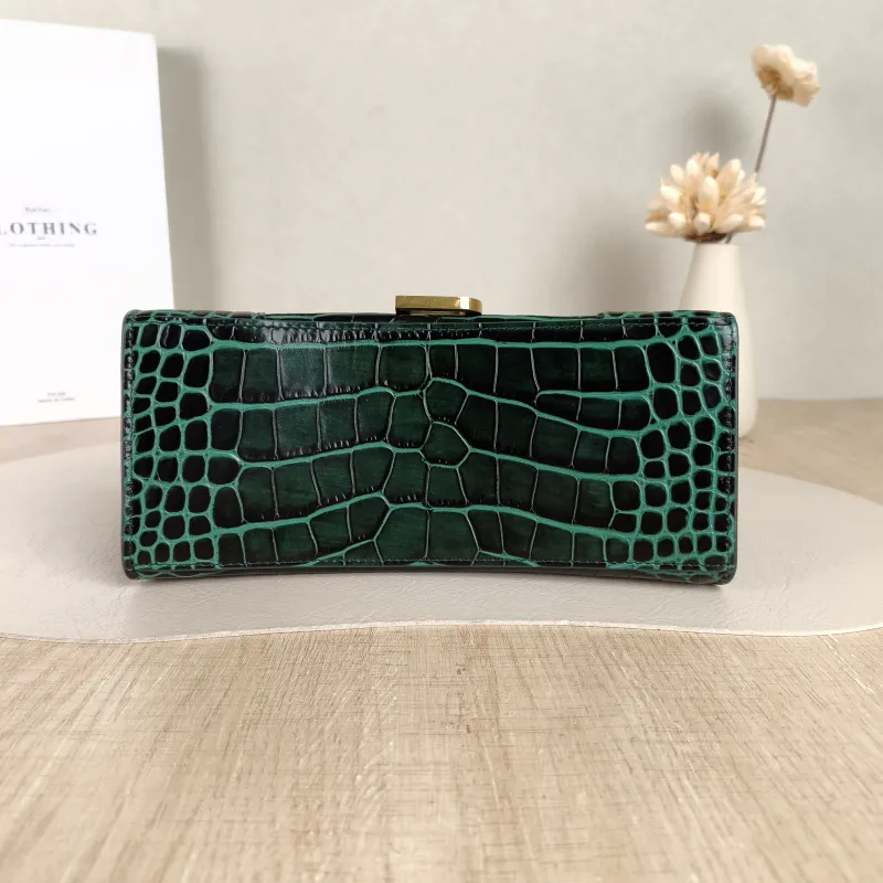 BALENCIAGA Crossbody Bag Hourglass Hourglass Bag Green Calfskin Small 23 × 10 × 14 cm — cover view 5 of 5
