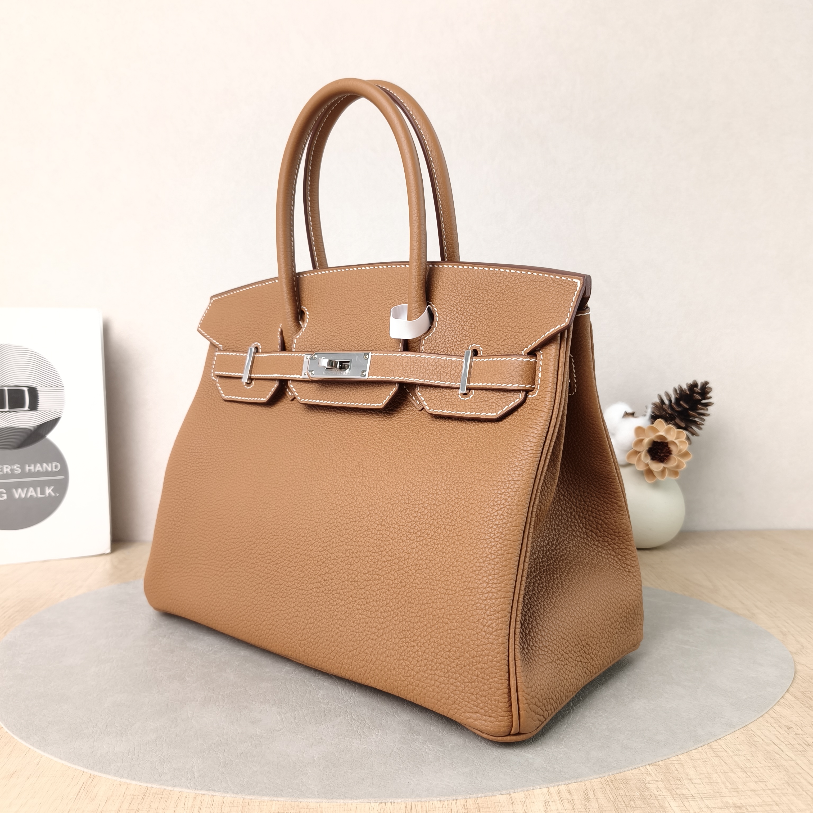 Hermès Top Handle Bag Birkin 30 Silver-Tone Hardware 37 Brown Togo Calfskin Medium 30 × 16 × 22 cm G — cover view 6 of 6
