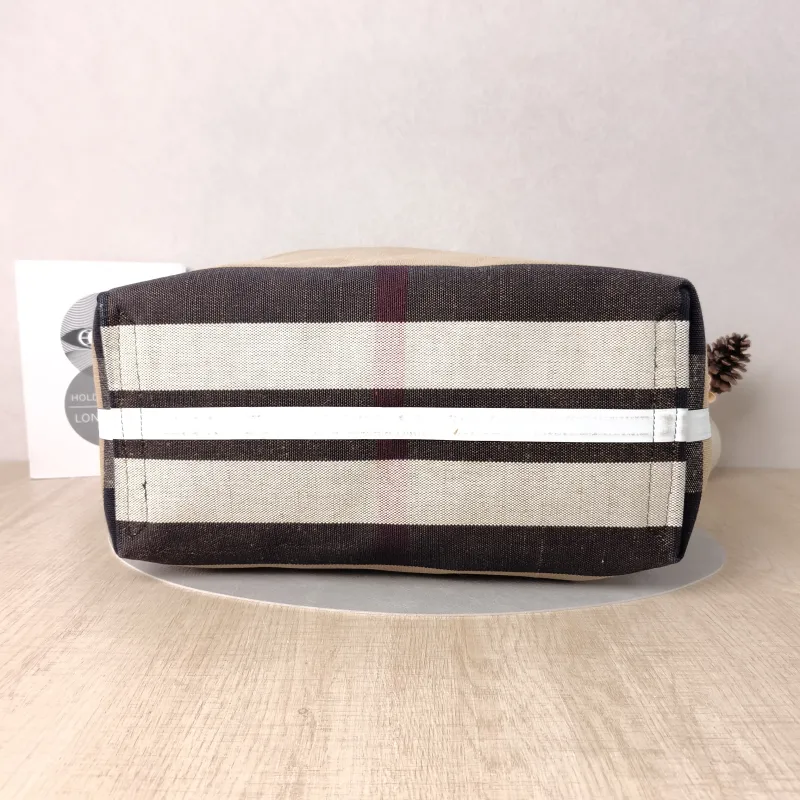 BURBERRY Top Handle Bag Tote Bag Brown Canvas 36 × 17 × 30 cm — cover view 4 of 5