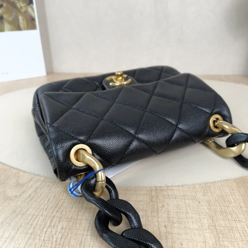 Chanel Shoulder Bag24p Shoulder Bag Black Grained Calfskinmini19 × 5.5 × 14 cm — detail view 6 of 14