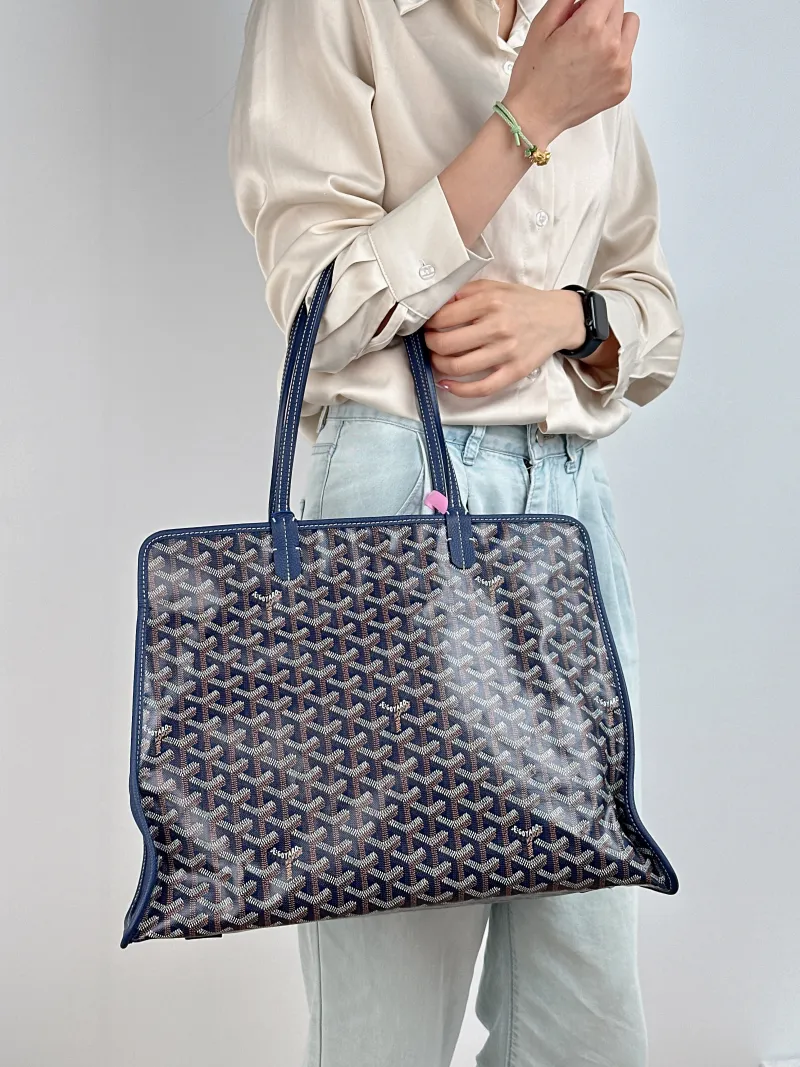 GOYARD Top Handle Bag hardy y tote Blue PVC Small 40 × 17 × 31 cm — on-model view 1 of 2
