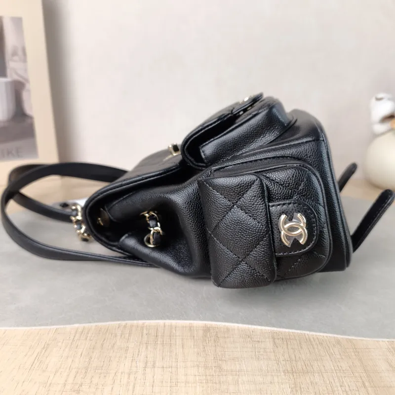 Chanel Backpack duma Black Grained Calfskin Small 18 × 9.5 × 19 cm — detail view 8 of 12