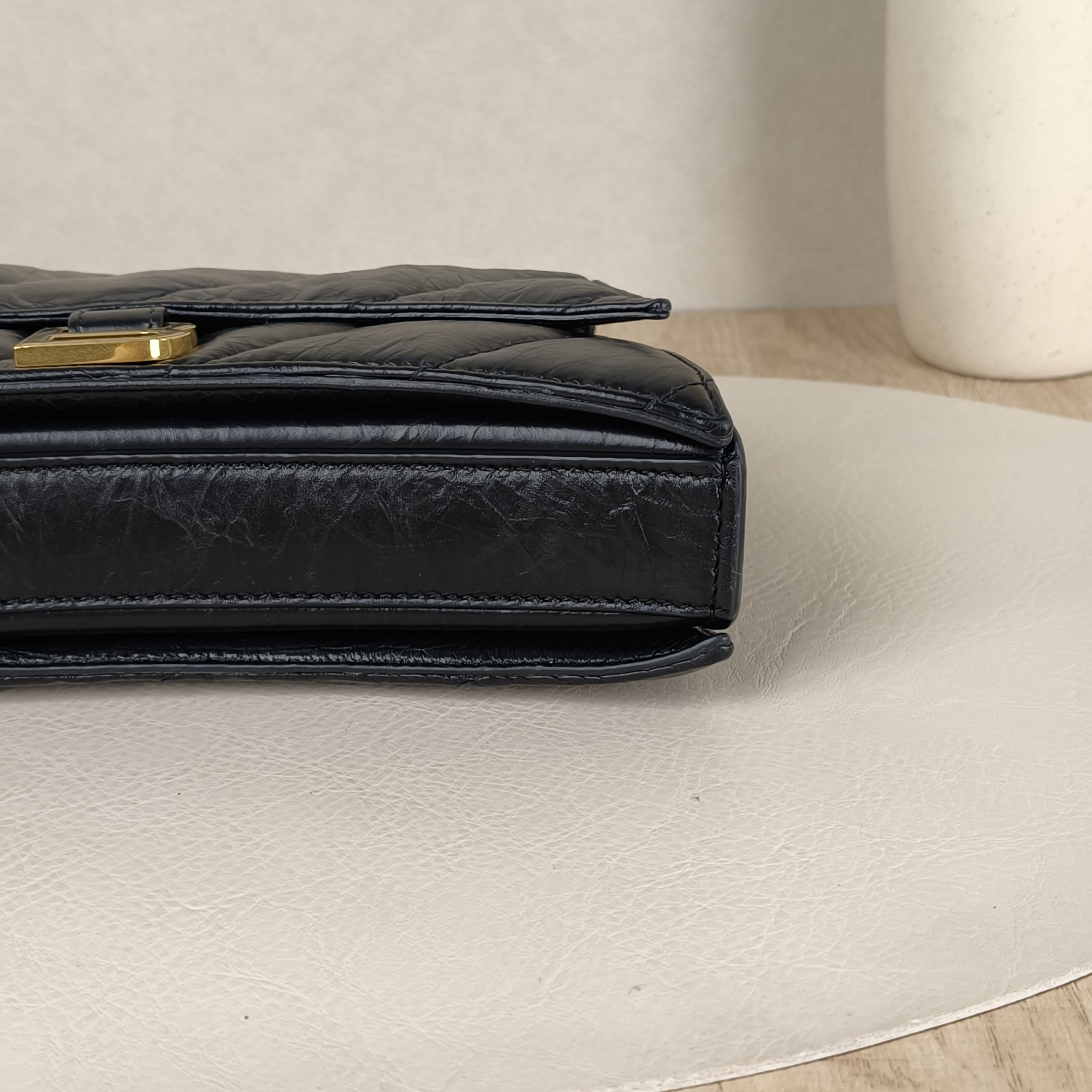 BALENCIAGA Crossbody Bag CRUSH Chain Bag Black CC alfskinxs Small22 × 5 × 10 cm — cover view 9 of 9