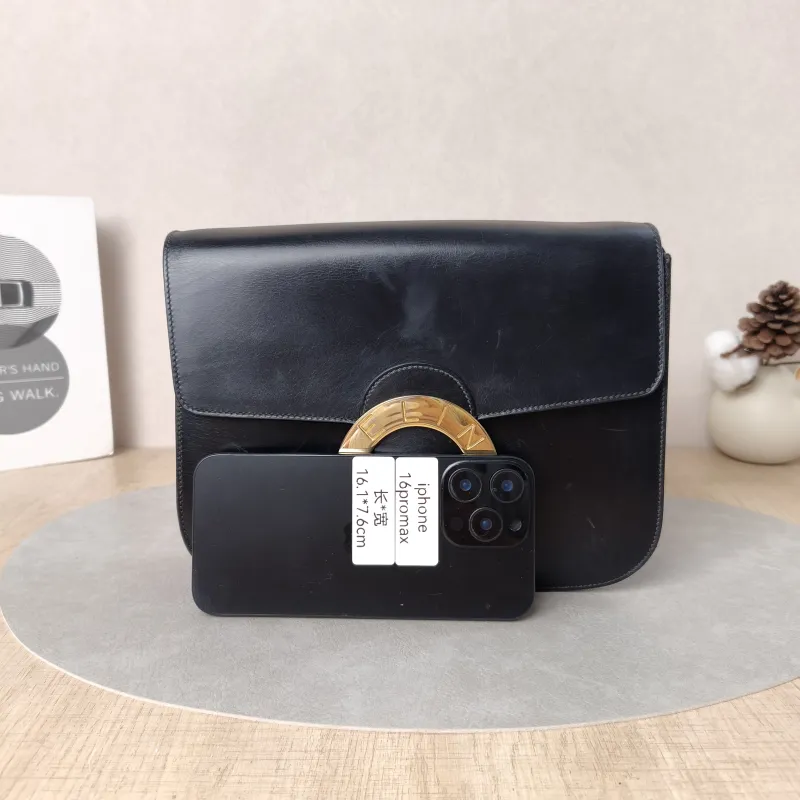 CELINE Crossbody Bag Crossbody Bag Black Calfskin One Size24 × 5 × 18 cm — cover view 3 of 5