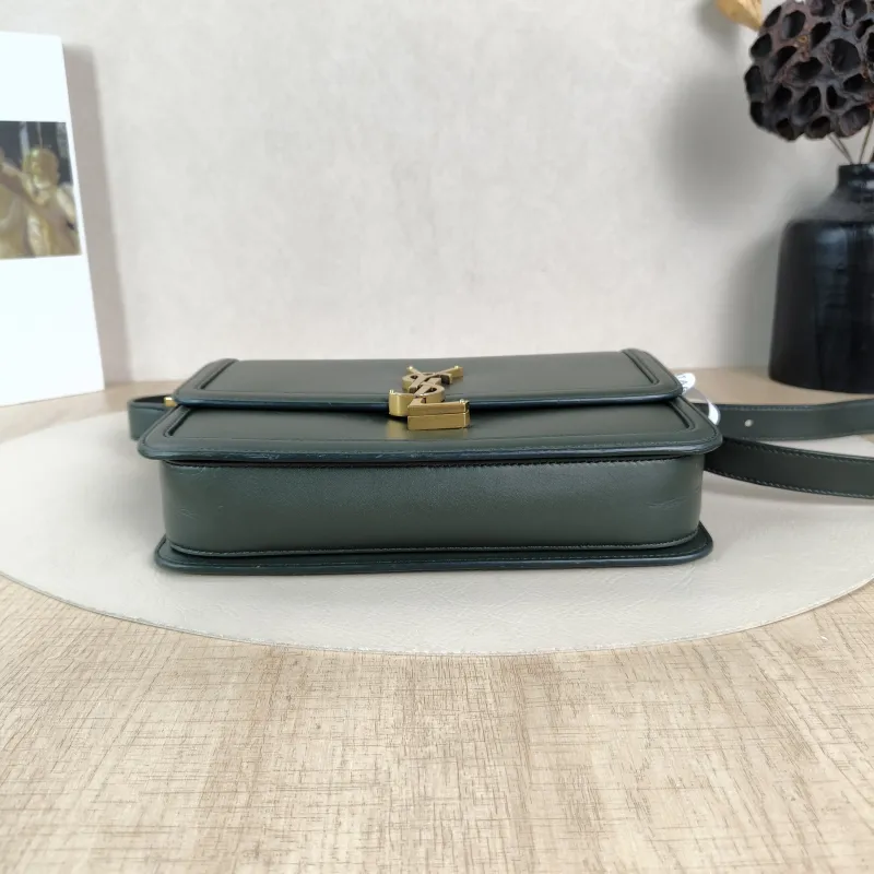 SAINT LAURENT Crossbody Bag Solferino Box Shoulder Bag Green Calfskin Medium23 × 16 × 7 cm — cover view 4 of 5