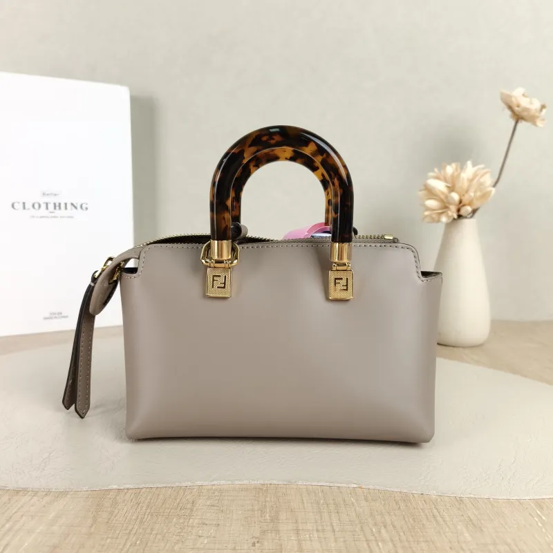 FENDI Crossbody Bag by the way Grey Calfskin Mini 20.5 × 9 × 12 cm — cover view 5 of 5