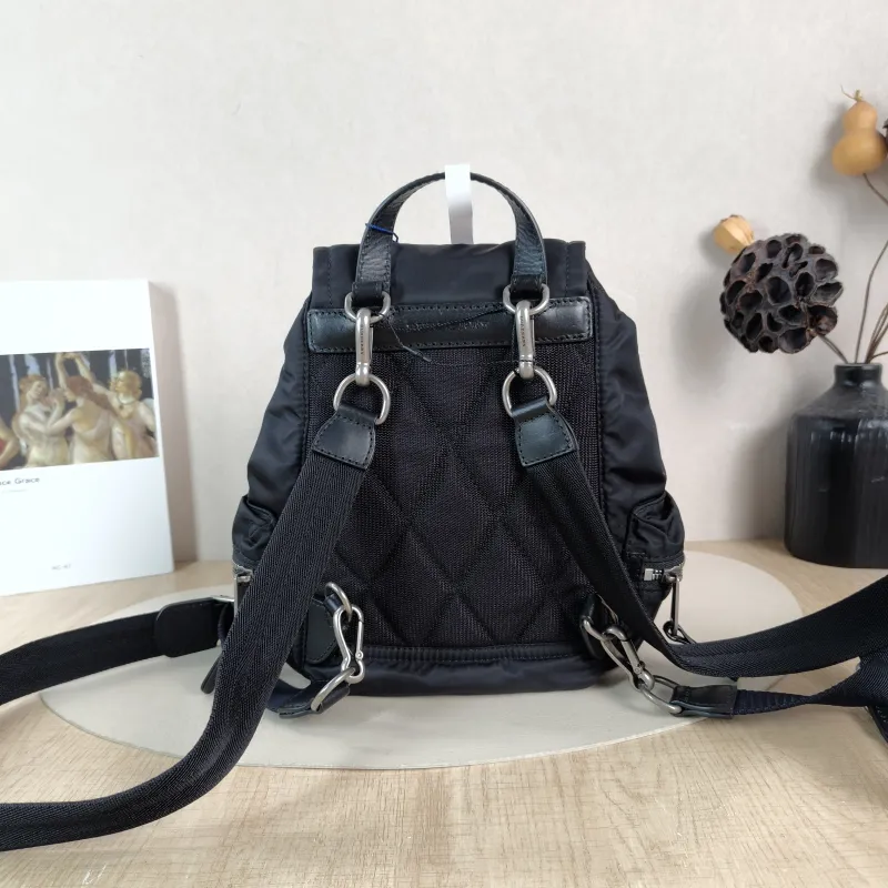 BURBERRY Backpack Backpack Black Nylon One Size 17 × 10 × 26 cm — cover view 3 of 5