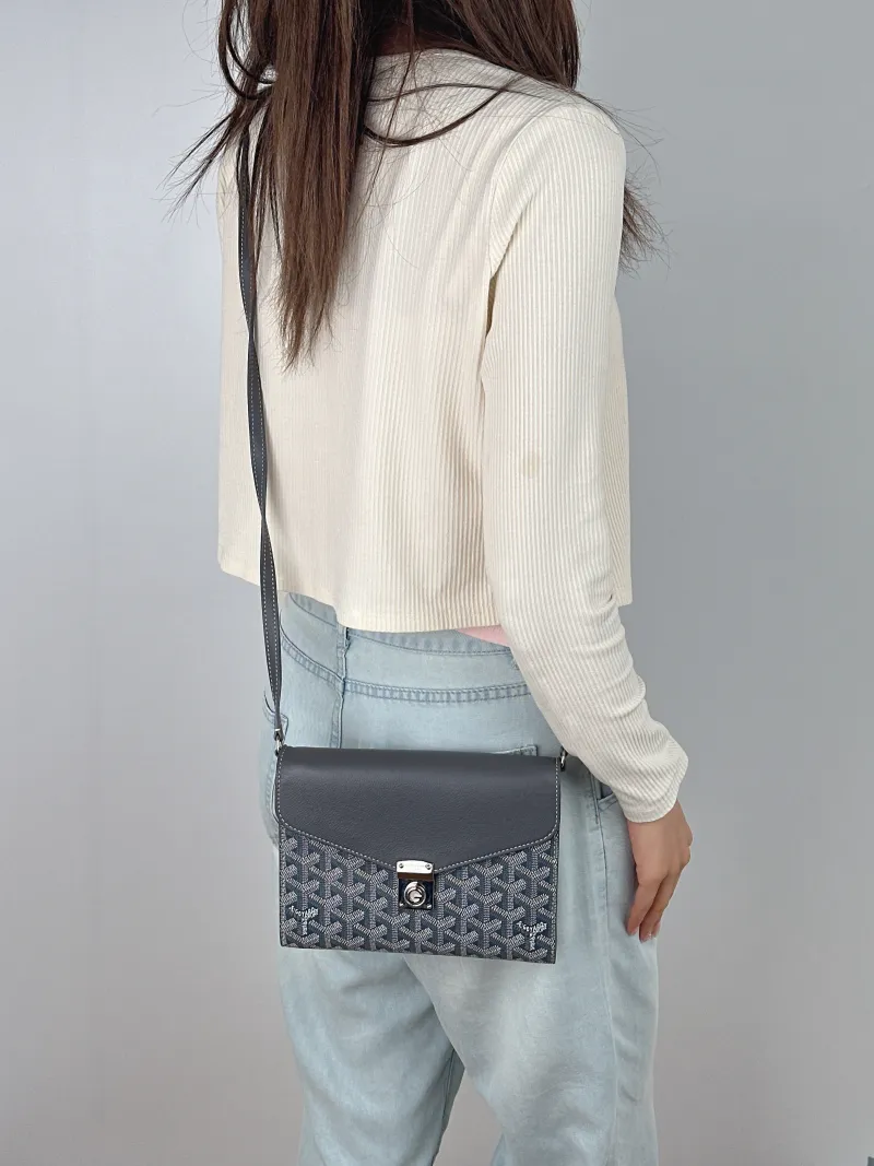 GOYARD Crossbody Bag Chypre Crossbody Bag Grey PVC One Size 21 × 4 × 16 cm — on-model view 2 of 2