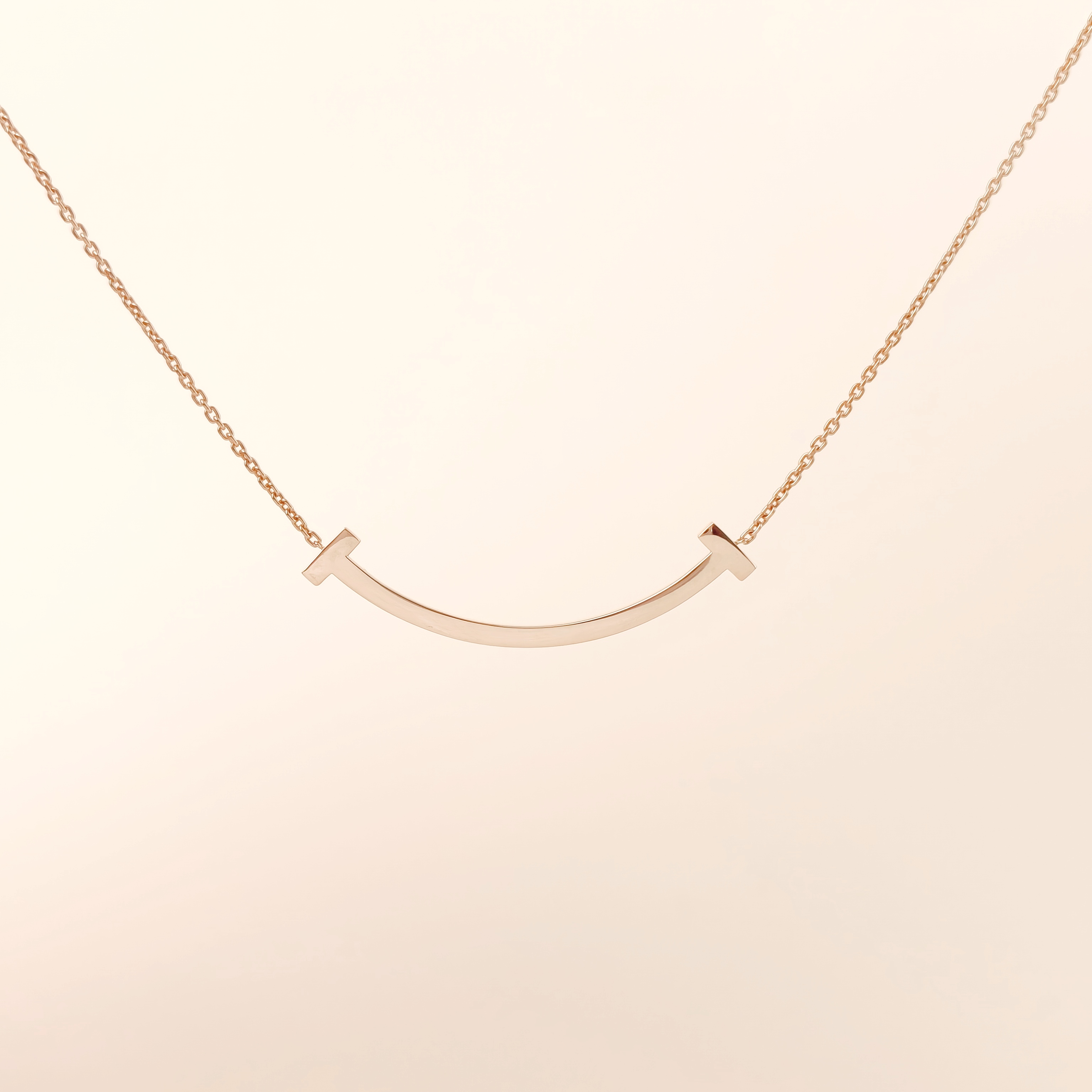 Tiffany&Co. Necklace T Collection Large Smile Necklace Rose Gold Rose Gold 18KR ose Gold Large40.6-45.7