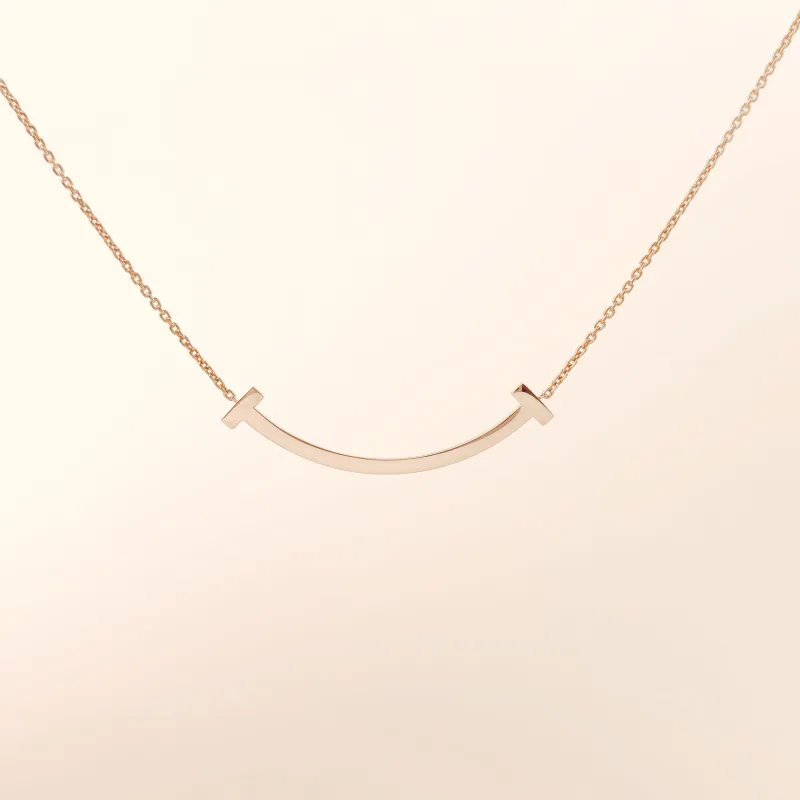 Tiffany&Co. Necklace T Collection Large Smile Necklace Rose Gold Rose Gold 18KR ose Gold Large40.6-45.7