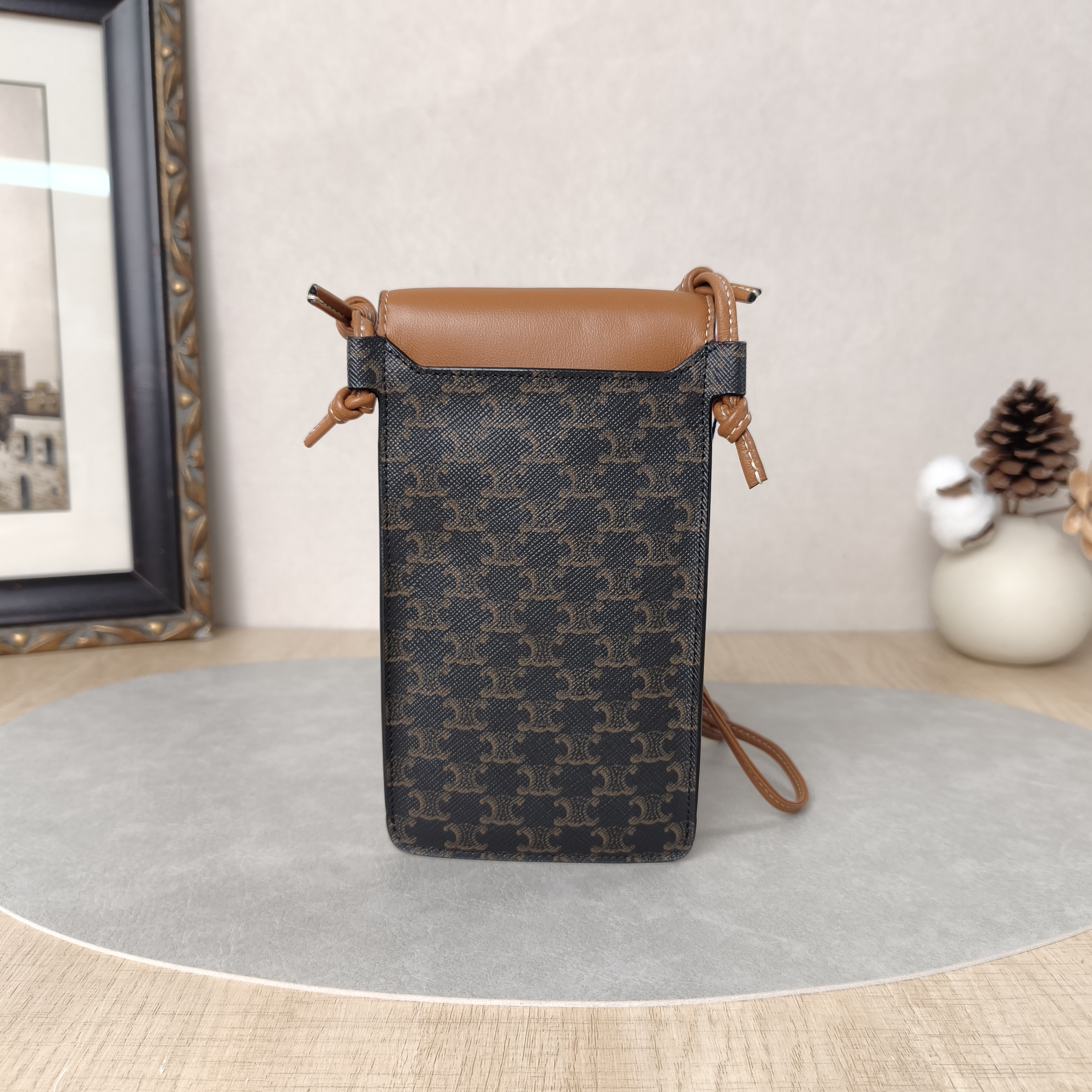 CELINE Crossbody Bag Triomphe Embroidered Edition Monogram PV Cmini10 × 2 × 18 cm — cover view 4 of 6