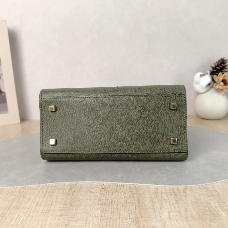 Valextra Crossbody Bag lside Top Handle Crossbody Bag Green Calfskin Small 22 × 12 × 16 cm — cover view 5 of 6