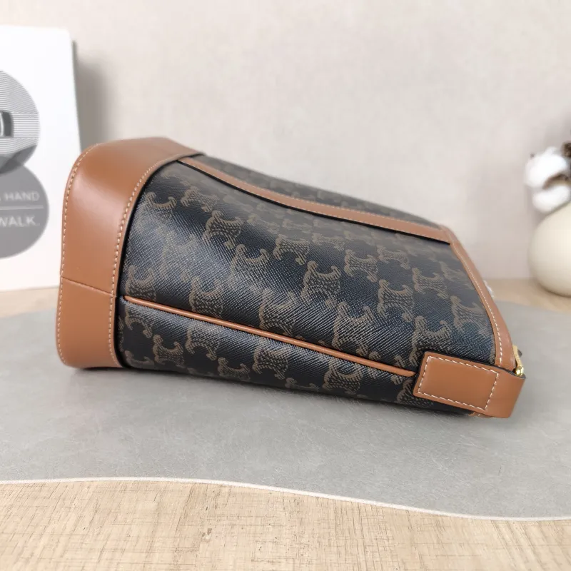 CELINE Crossbody Bag Triomphe Bucket Bag Monogram PVC Small 22 × 13 × 26 cm — detail view 1 of 12
