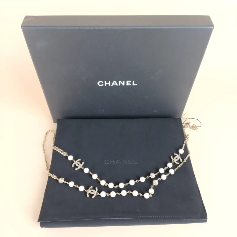 Chanel Necklace Pearl Necklace Gold Pearl One Size — cover view 4 of 6