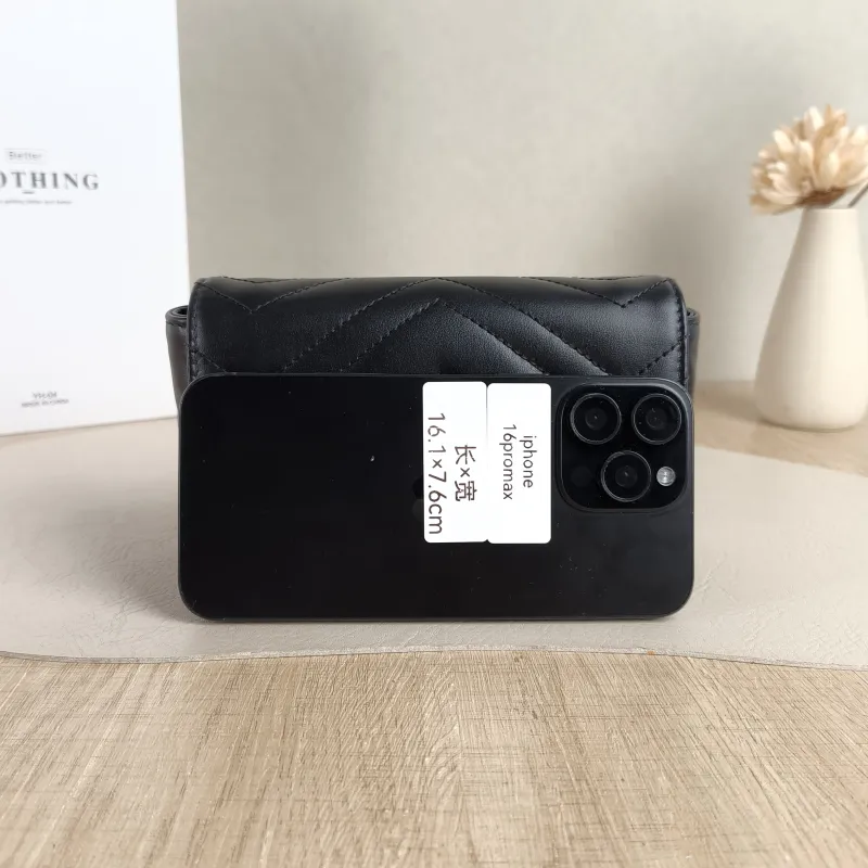 GUCCI Crossbody Bag GG Marmont Mini Marmont Mini Black Calfskinmini16.5 × 4.5 × 9.5 cm — cover view 6 of 6